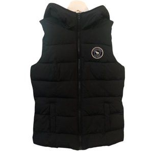 Abercrombie & Fitch Kids Sherpa Lined Puffer Vest Hooded in Black Size XL